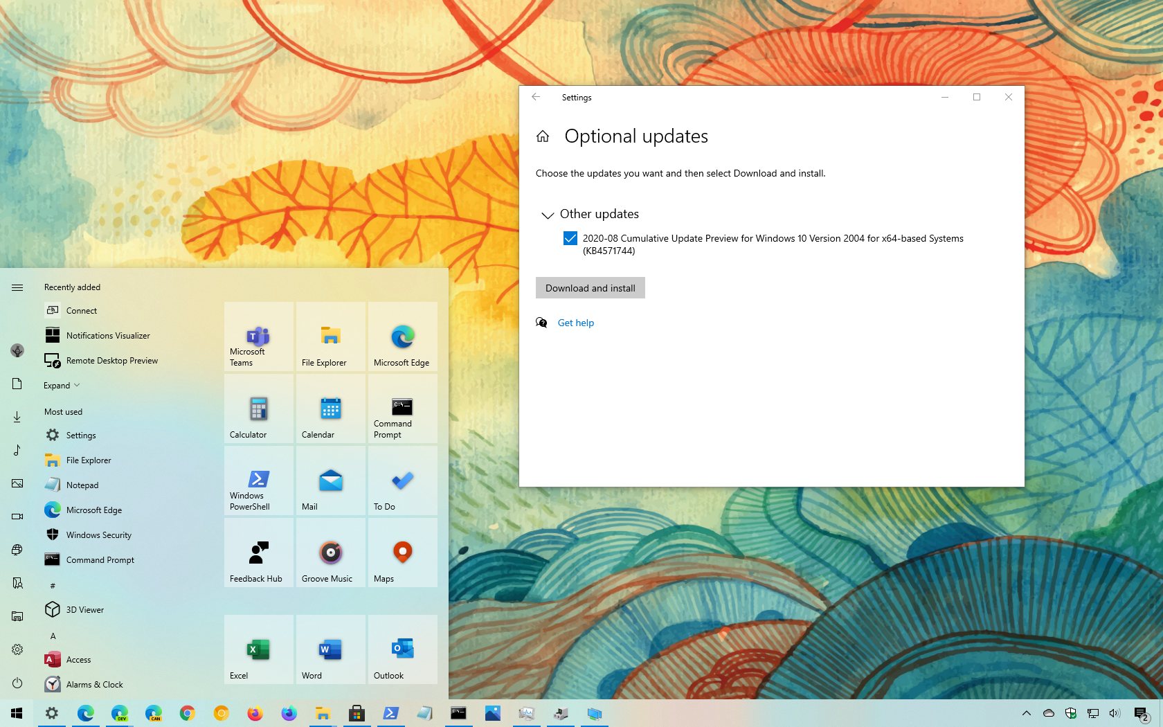 Windows 10 KB4571744 update download
