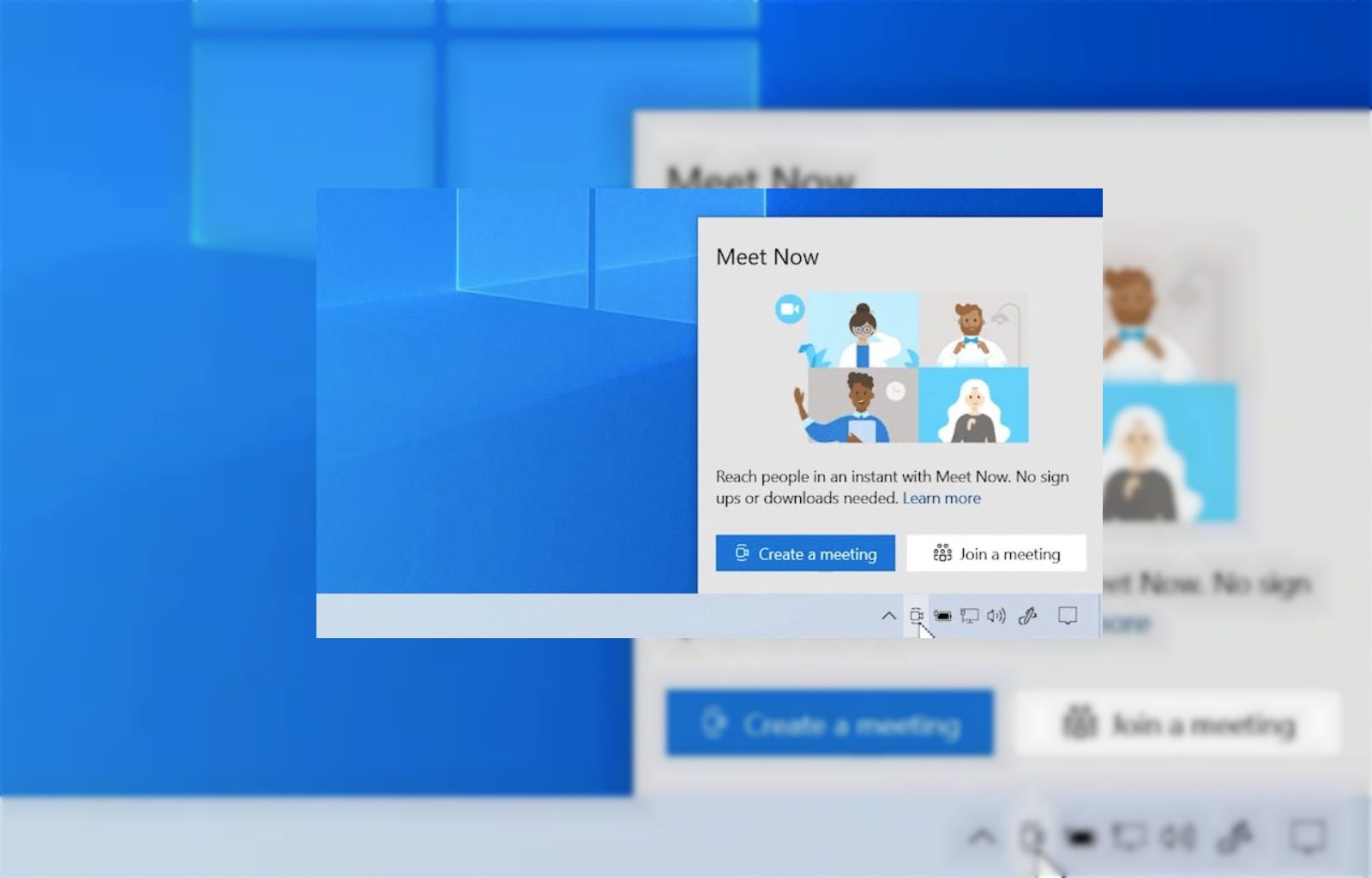 Windows 10 Meet Now from Skype / source Microsoft