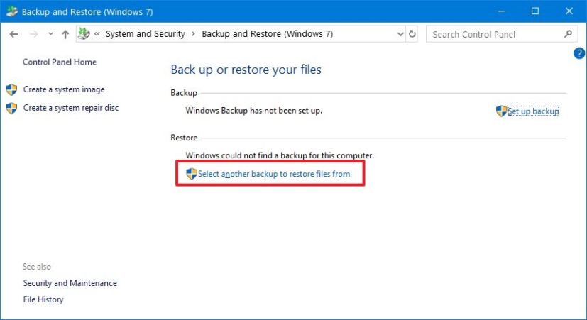 Windows 10 restore Windows 7 files
