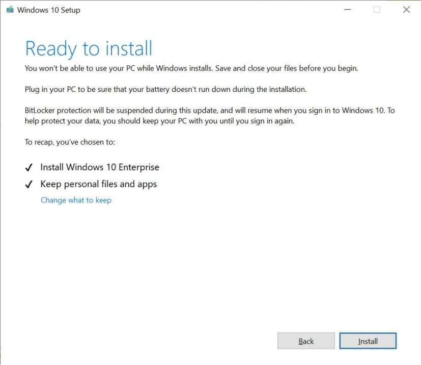Windows 10 ISO setup experience with lighter color interface