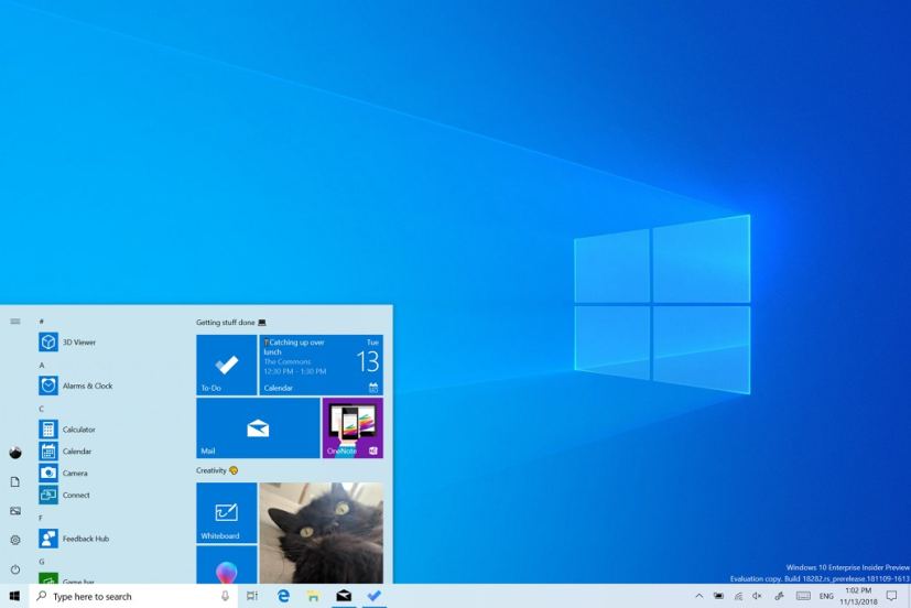 Windows 10 19H1 with light theme