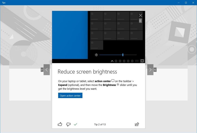 Get help on Windows 10 with the Tips app