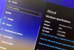 Windows 10 version 1803 About settings