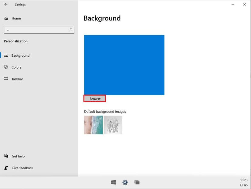 Windows 10X background settings