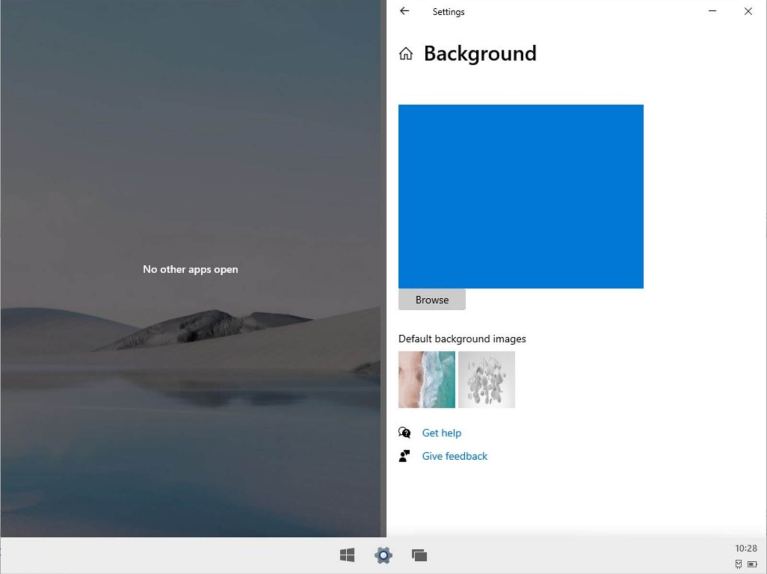 Windows 10X change desktop background