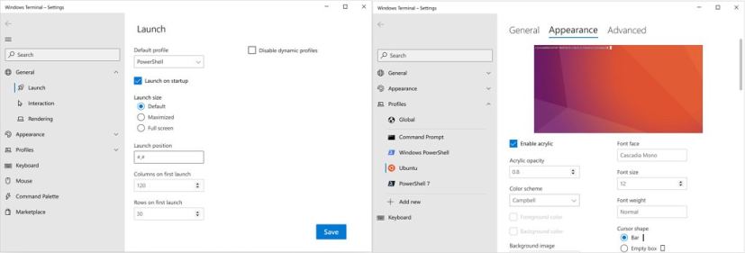 Windows Terminal Settings UI (source: Microsoft)