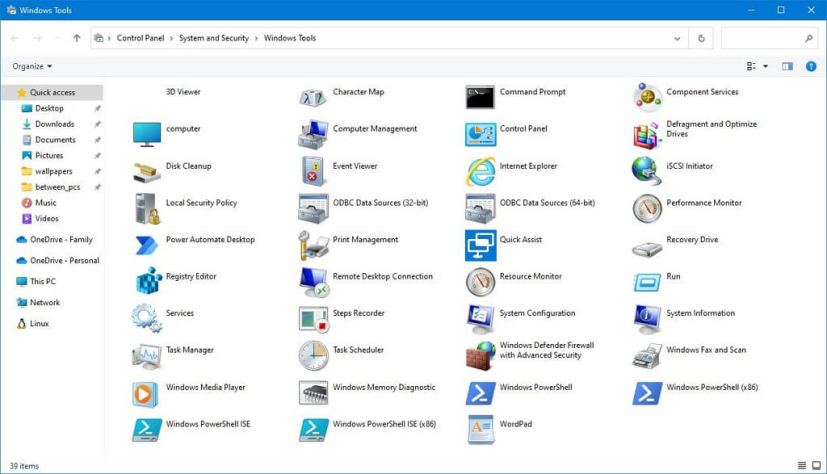 Windows Tools folder