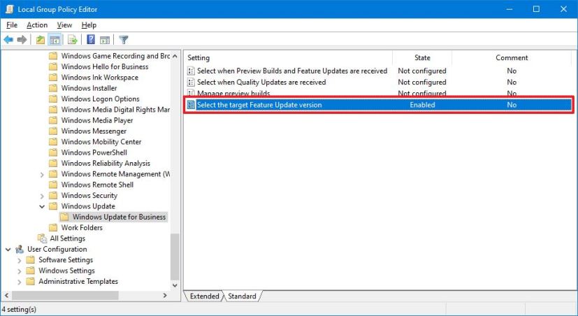 Windows Update for Business Group Policy