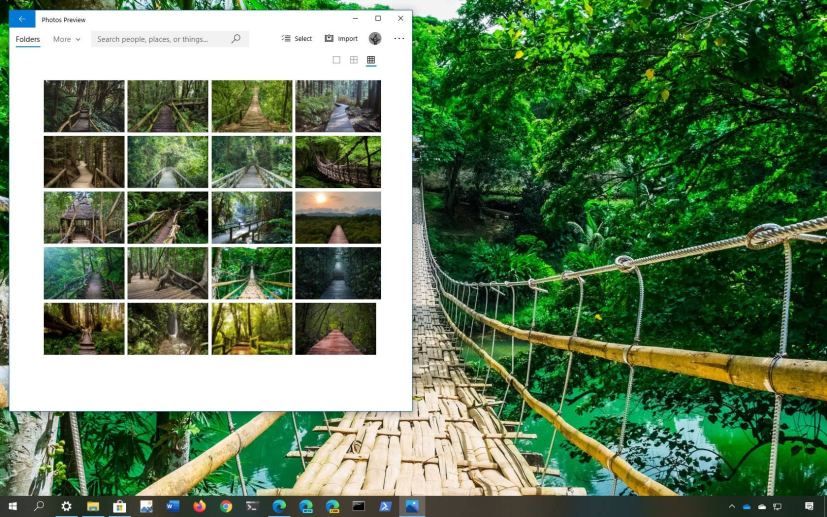 Wooden Walkways theme for Windows 10 (source Microsoft)