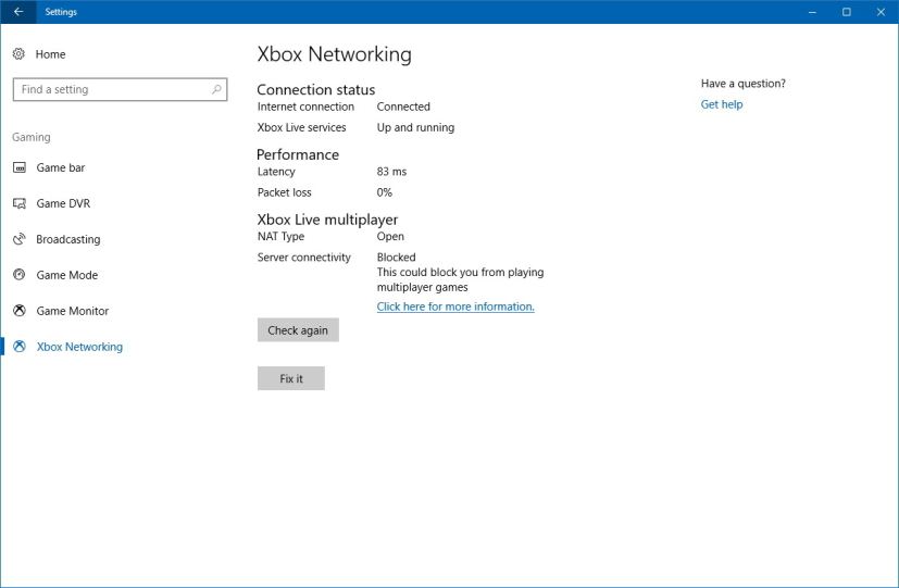 Xbox Networking settings