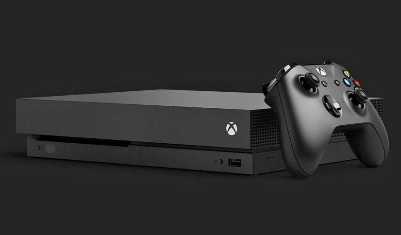 Xbox One X with controller