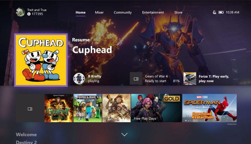 Xbox One October 2017 update with Fluent Design