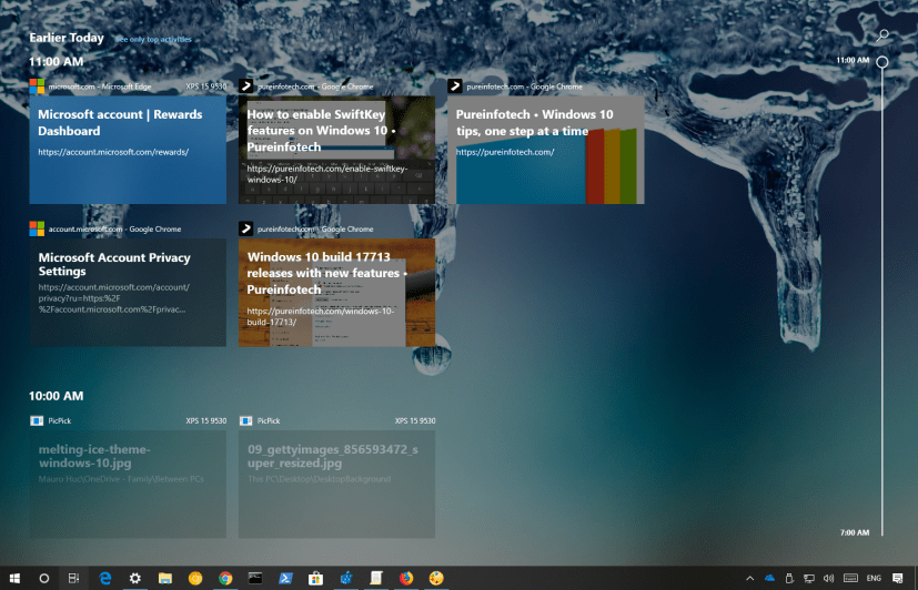 Chrome Windows 10 Timeline support